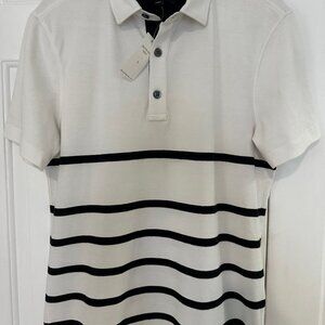 Banana Republic Black and White Polo Shirt